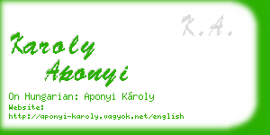 karoly aponyi business card