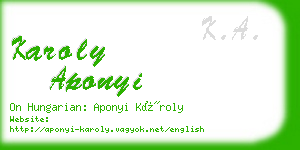 karoly aponyi business card